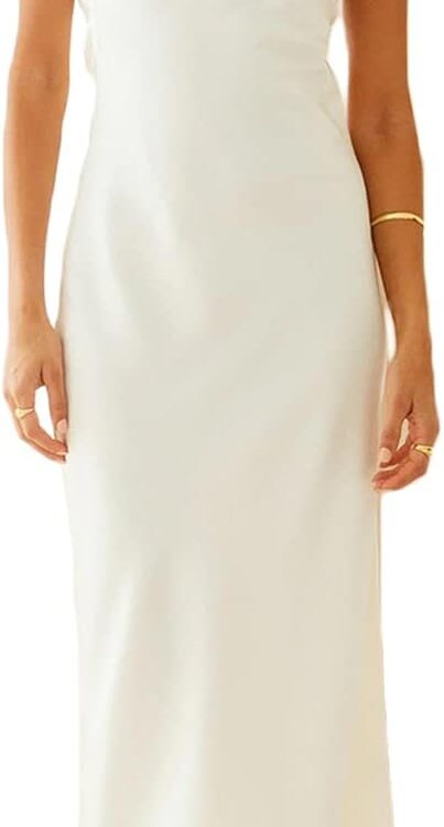 Women's Satin Silk Backless Strapless Tube Maxi Dress