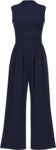 Women's Sleeveless Mock Neck Wide Leg Jumpsuit with Pockets