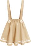 Women's Cat Paw Embroidery Pleated Suspender Mini Skirt