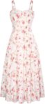 Women's Boho Spaghetti Strap Ruffle Midi Sun Dress