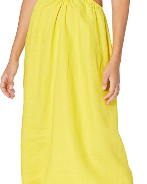 Women's Linen Cut Out Midi Dress