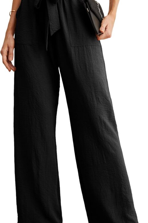 Women's Knot High Waist Wide Leg Work Pants