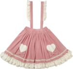 Women's Kawaii Velvet Lolita High Waist Suspender Skirt